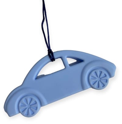 Bijtketting | Auto | Blauw | Zilver | Vanaf 3 jaar!