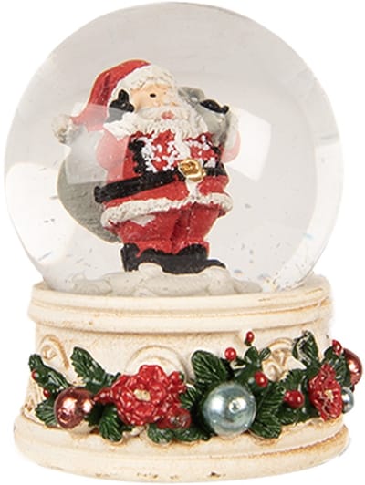 Clayre & Eef Sneeuwbol Ø 5x6 cm Beige Glas