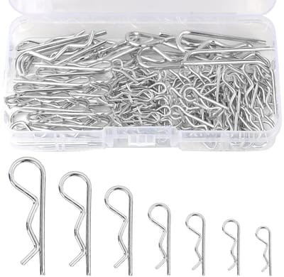 130 Stuks R-clips Assortiment van RVS voor Koppeling, Tuinmachines en Tractoren - 7 Maten Beschikbaar