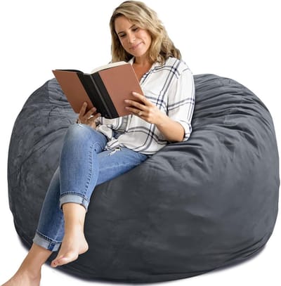 Memory Foam Bean Bag 1,5m met Afneembare Velours Cover - Rond Zitmeubel voor Volwassenen en Tieners