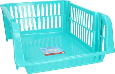 Plasticforte Stapelbare opbergmand - 3x - Blauw - 16L - kunststof - 38 x 28 x 15 cm
