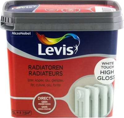Levis Radiatoren Verf - Hoogglans - White Touch - 0.75L