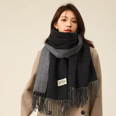 Winter Kasjmier Dames Sjaal Vrouwelijke Luxe Sjaals Dame Kwastje Bandana Dames Effen Sjaal Wikkels Foulard Tippet Pashmina gray