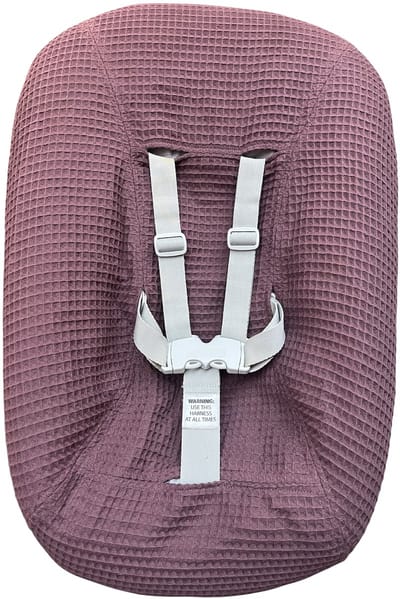 Newborn Hoes - Tripp Trapp geschikt voor Stokke Tripp Trapp Newborn Set - Perfecte Pasvorm - Beschermt je Stoel - Waterafstotende Voering - Makkelijk Wasbaar - Zacht Katoen - Mauve Wafelstof - handmate