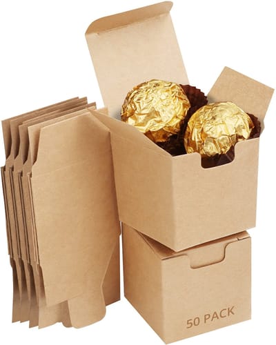 Allecto - Bruine Hobby Geschenk Doosjes - Kraft Papieren Dozen - Makkelijk te Assembleren - 50 Stuks - Perfect voor Feesten en Verjaardagen - L5 x ...