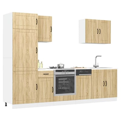 vidaXL - 7-delige - Keukenkastenset - Lucca - bewerkt - hout - sonoma - eikenkleur