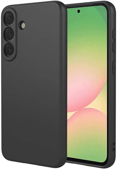 Hoesje geschikt voor Samsung Galaxy A57 - Phonesta Soft Silk Silicone Back Cover - Zwart