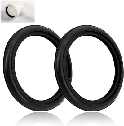 Spoelbuisafdichting Set - Toilet Onderdeel - Lekvrije Afvoer - Hoge Kwaliteit Rubber - 2 Stuks 54mm - Zwart