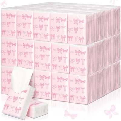20 Pak Roze Reis tissuepakketten 1000 Vellen Mini Pocket Tissues Voor Onderweg en Feestartikelen