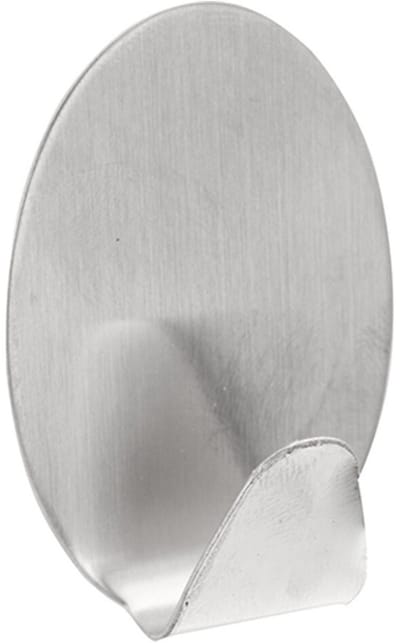 Excellent houseware Zelfklevende rvs haakjes - ovaal - 2x stuks - 5 x 5,5 cm - handdoekhaakjes