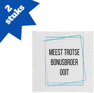 Akyol - meest trotse bonusbroer ooit brillendoekjes - Broer - trotse bonusbroer - verjaardagscadeau - verjaardag - cadeau - cadeautje voor broer - broer artikelen - kado - geschenk - gift - 17,8 bij 17,8 cm - 2 stuks