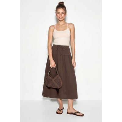 Hoge Taille Midi A-Lijn Rok