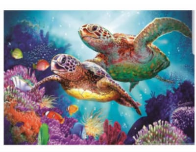 Goodli Diamond Painting - Schildpadden in de Zee - voor Volwassenen en Kinderen - Diamant Painting Volledig Pakket - Ronde Steentjes - 30x30 cm - DIY 5D Diamanten