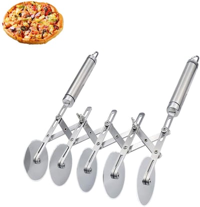 Pizzasnijder met handgrepen, roestvrijstalen deegwiel, vaatwasmachinebestendig, taartsnijder voor pizza, gebak, deeg