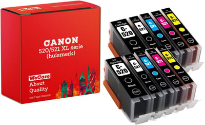 10-pack | Huismerk geschikt voor Canon PGI-520 / CLI-521 XL inktcartridges - MP550 - MP560 - MP640 - MP980 - MP990 - MX860 - MX870