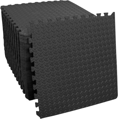Gym Vloer Puzzel - EVA Tegels - Thuis Workout - Antislip Oppervlak - 36 Stuks 60cm - Zwart