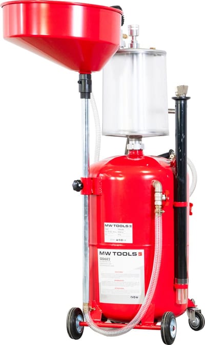 Olieopvangsysteem gravitatie/afzuigen 65 liter kijkglas MW Tools OD682