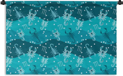 Wandkleed - Wanddoek - Schorpioen - Zodiac - Patroon - 180x120 cm - Wandtapijt