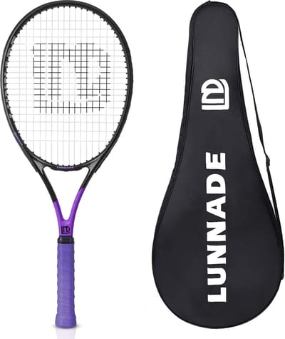 Tennisracket voor volwassenen, 27 inch lichtgewicht tennisracket met hoes, geschikt voor dames, heren, beginners en gevorderden