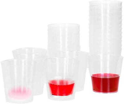 Excellent Houseware Shotglazen - 60x stuks - herbruikbaar - 30 ml - kunststof - vaatwasser bestendig