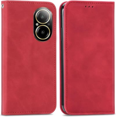 Elegante Leren Wallet Case met Magnetische Sluiting voor Realme C67 - Bescherming en Stijl