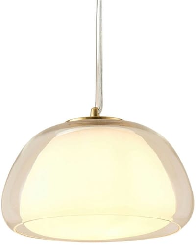 Kosilum - Lomelia - Hanglamp - Transparant en wit - Metaal en glas