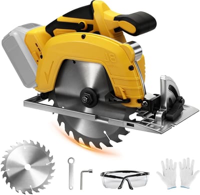 Professionele Draadloze Cirkelzaag 7 Inch voor DeWalt 20V Accu, Inclusief 1 Houtzaagblad, Ideaal voor Hout, Kunststof en Tegels