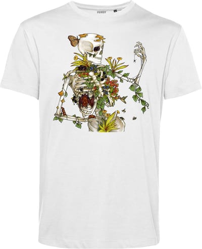 T-shirt Bones and Botany | Halloween Kostuum Volwassenen | Halloween | Foute Party | Wit | maat XS