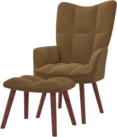 Fauteuil met Voetenbank - Relaxstoel - Ontspannen Zitten - Blokvormig Design - Niet Gespecificeerd - Mosterdgeel