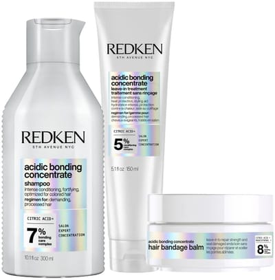 Redken - Acidic Bonding Concentrate Shampoo + Leave-in + Hair Bandage Balm - Set