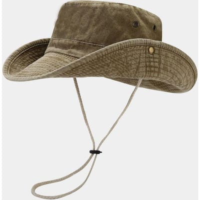 Chapeau seau uni en coton quatre saisons Chapeau de pêcheur Chapeau soleil d'activité extérieure de voyage pour hommes et femmes 191 56-60cm wear kaki