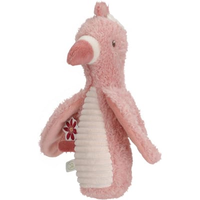 Little Dutch Safari Friends Knijprammelaar Flamingo - Baby speelgoed - grijp baby speelgoed