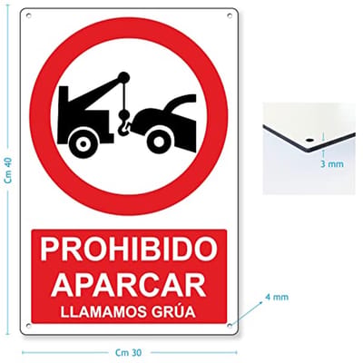 Verboden Parkeren Schild van Aluminium Dibond 30 x 40 cm