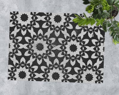 Coloray Vloerbeschermer - Decoratieve mandala Vloerbeschermer Bureaustoel - 100x70 cm - Zwart-wit Vloerbeschermer Groot - Vloerbeschermer Bureaustoel Tapijt - Mótif Bureaustoelmat - Rechthoekige Mat - Natuur Thema