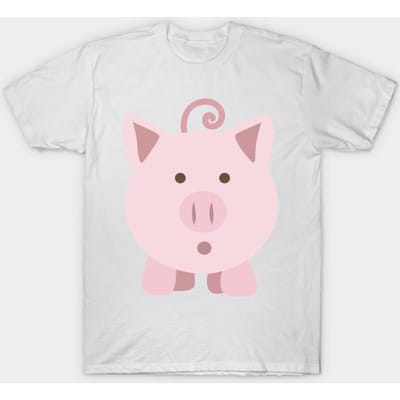 T-shirt Femme Mignon Cochon Surpris Cochon Imprimé Harajuku T-shirt Kawaii Été Manches Courtes T-shirt Femme Haut T-shirt 4XL blanc