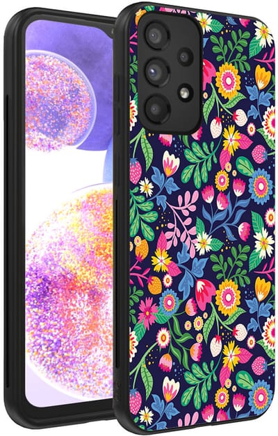 Smartphonica Telefoonhoesje geschikt voor Samsung Galaxy A23 met bloemen opdruk - TPU backcover case flower design geschikt voor Samsung Galaxy A23