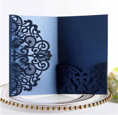 Store_7 - Wedding Uitnodigingen - 50 Stuks - Elegante Ontwerpen - Donkerblauw - Bruiloft - Feesten en Evenementen - Geschikt voor Alle Gelegenheden