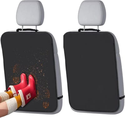 SnelShoppen - Auto Stoelbescherming - 2 Stuks - Achterbank Bescherming - Kinderbescherming - 420D Oxford - Anti-Vuil - Anti-Kick - Slijtvaste Zwart