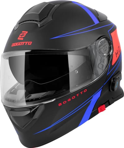 Bogotto H271 Taog Bluetooth Helm Zwart Rood Blauw - Helm