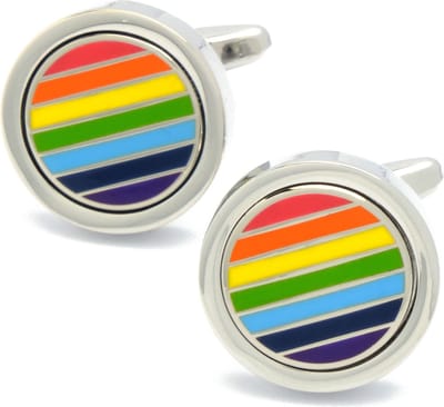 Manchetknopen - Regenboog Vlag Gaypride Rond