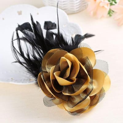 I -Remiel High -End Veer Corsage Handgemaakte Stoffen Bloem Broche Pin Voor Vrouwen Revers Kraag Pin Bruiloft Kleding &Accessoires black