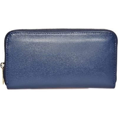 Luisa Vannini Blauw Rundleer Portemonnee