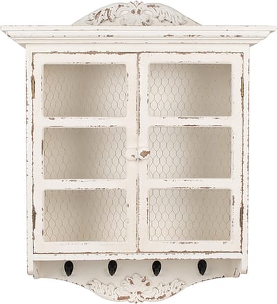 Clayre & Eef Wandkast 56x23x69 cm Wit MDF