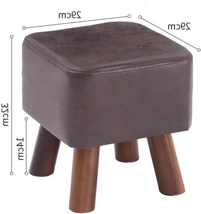 Voetsteun Kruk - Voetenbank Poef - Schoenen Wisselen - Houten Poten - 100 kg capaciteit - Veelkleurig
