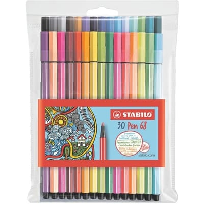 STABILO Pen 68 - Premium Viltstift - Etui Met 24 Standaard & 6 Neon Kleuren