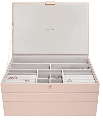 Roze supergrote sieradendoos - set van 3 voor optimale organisatie