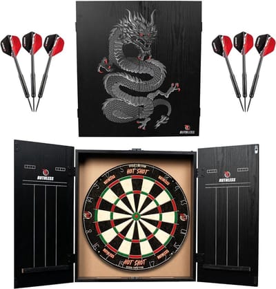 Compleet Dartcentrum voor Thuis - Dartbord, Kast en 2 Dartsets