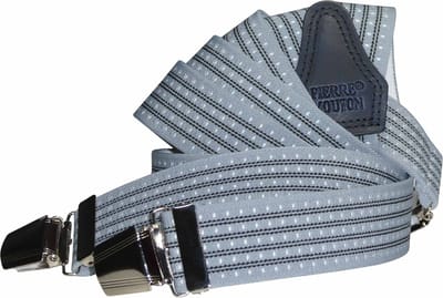 Pierre Mouton Orleans Forte Bretel - Bretels - Volwassenen - Heren - Lichtblauw - 120cm - 3 brede clips - M - L