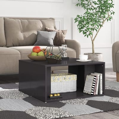 vidaXL - Salontafels - 4 - st - 33x33x33 - cm - bewerkt - hout - hoogglans - grijs