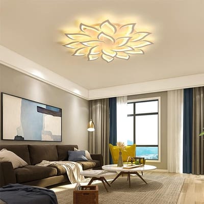 LED Plafondlamp - Bloemlamp Hanglamp - Woonkamer Verlichten - Blad Vorm Design - 120 cm - Transparant